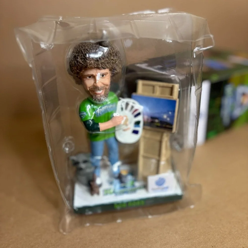 Bob Ross Bobblehead Daytona Tortugas 10th Anniversary Collectible Figure
